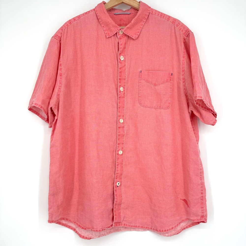 Tommy Bahama Relax Linen Button Up Short Sleeve Shirt‎ XL